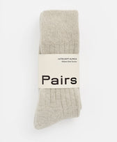 Socken weiche Alpaka Gerippt Pairs in Hellgrau