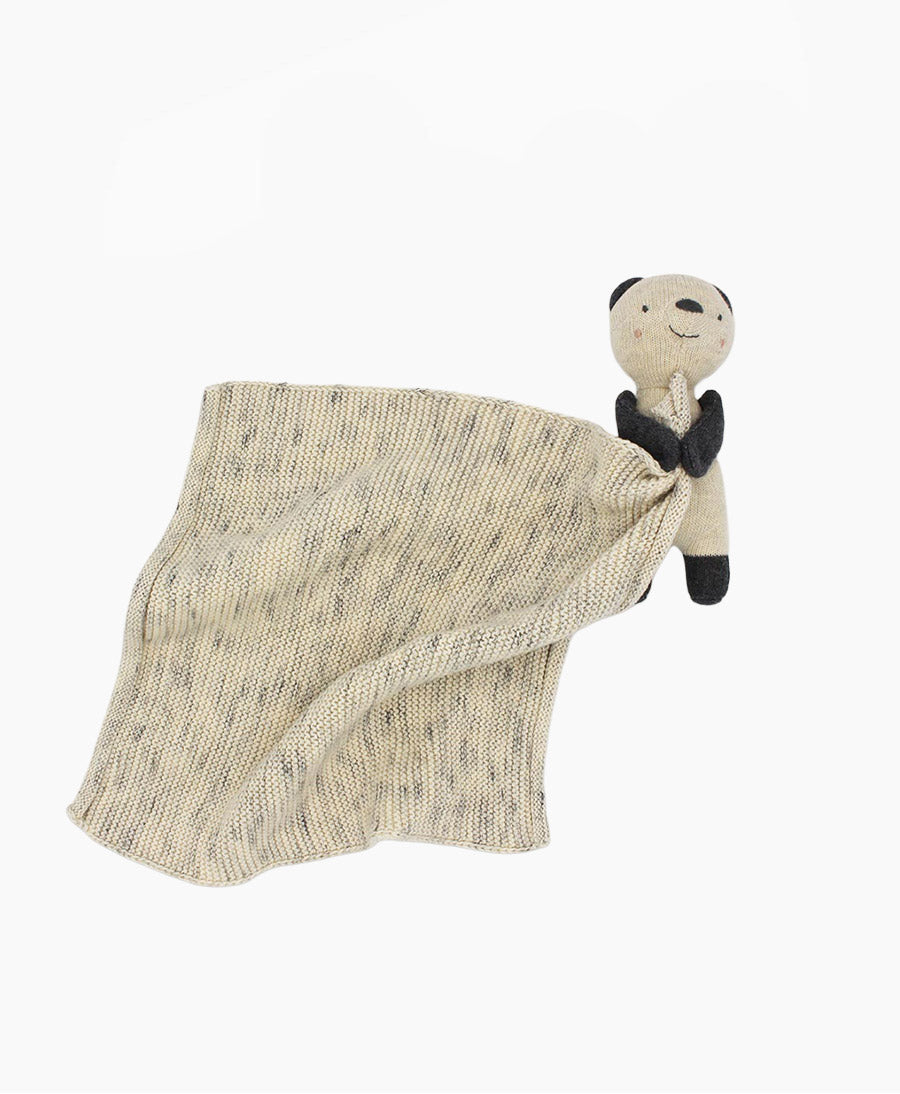 Nuschi / Kuscheltuch - Panda - Natur meliert