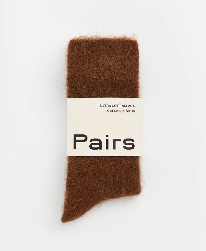 Weiche Alpaka Socken - Kastanienbraun