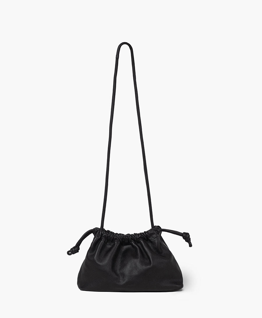 Kleine Knot Bag aus weichem Leder - Schwarz
