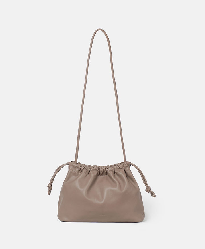 Mittelgrosse Knot Bag aus weichem Leder - Clay