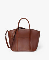 Ledertasche Umhängetasche Zip Cord Tote Park in Dunkelbraun