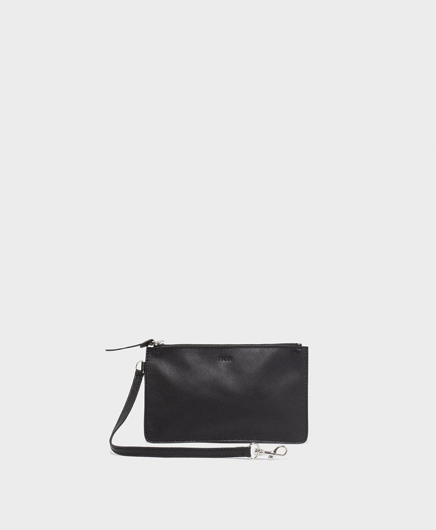 Mittelgrosse Knot Bag aus weichem Leder - Schwarz