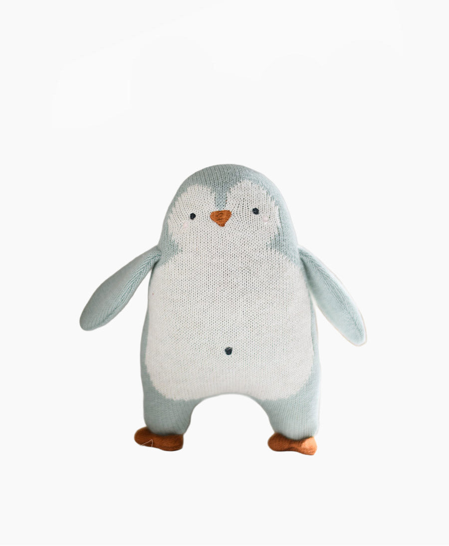 Babyrassel Pinguin - Creme, Hellblau, Orange