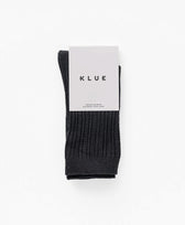 Pointelle Socken gerippter Feinstrick Klue in Schwarz