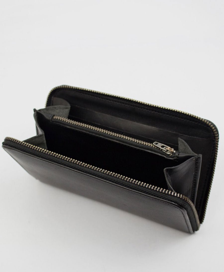 Portemonnaie mit Reissverschluss aus schwarzem Leder - Le Bas - clomes