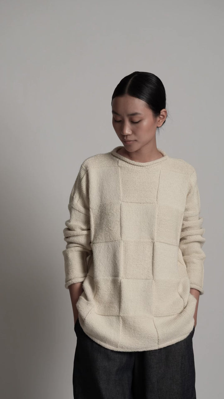 Strickpullover Heritage Basketweave - Creme