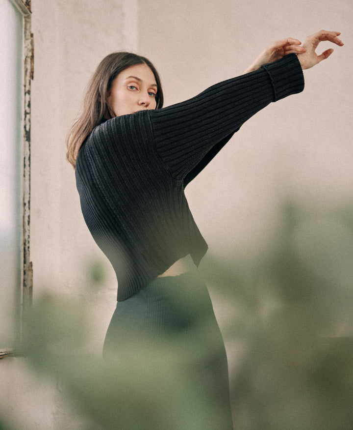 Strickpullover aus Bio-Baumwolle - Schwarz / Dunkelgrau