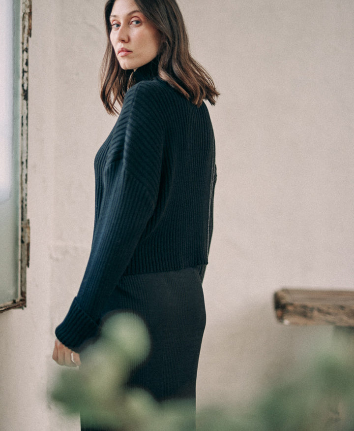 Strickpullover aus Bio-Baumwolle - Schwarz / Dunkelgrau