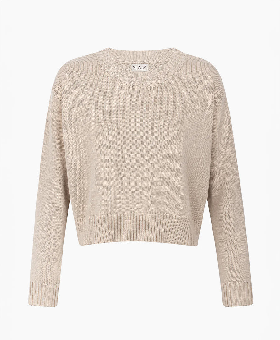 Strickpullover Claudia aus Baumwolle - Beige