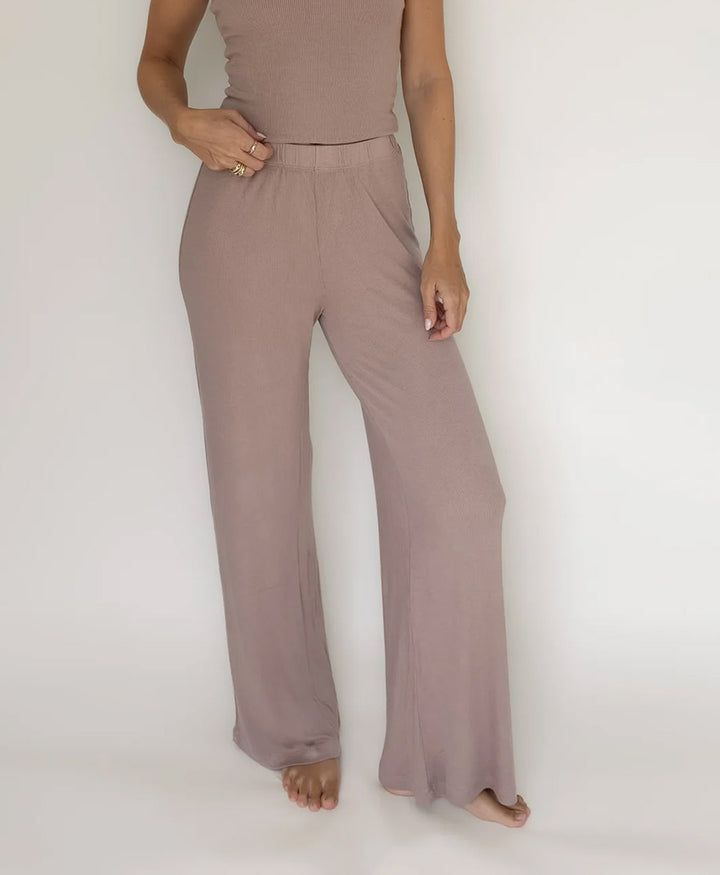 Stoffhose RIB PANTS - Taupe