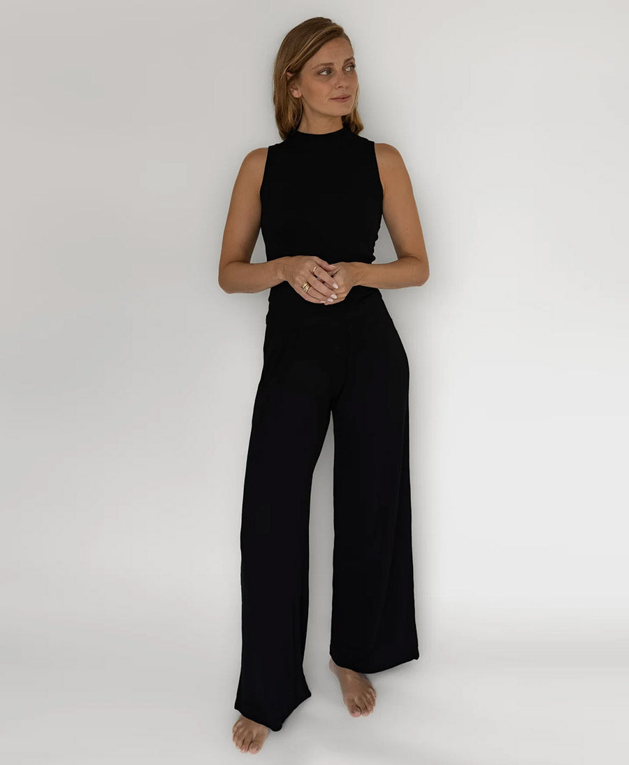 Stoffhose RIB PANTS - Schwarz