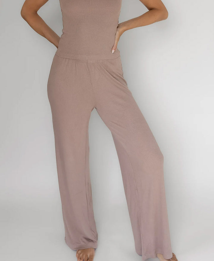 Stoffhose RIB PANTS - Taupe