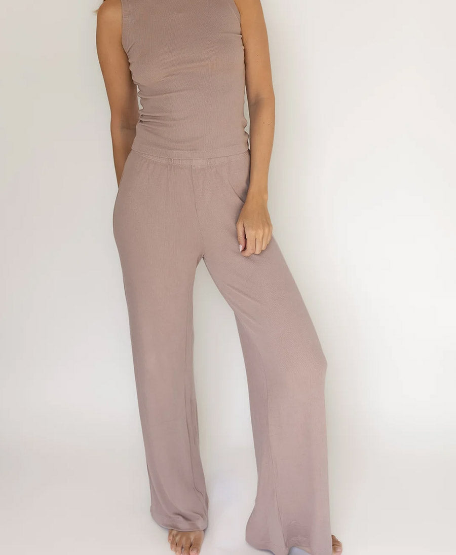 Stoffhose RIB PANTS - Taupe