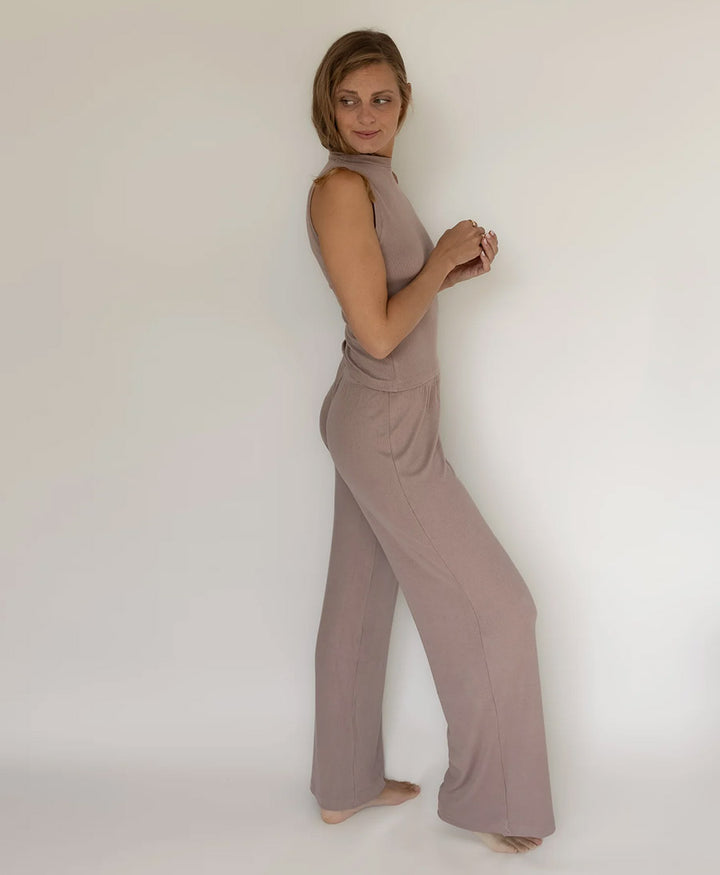 Stoffhose RIB PANTS - Taupe