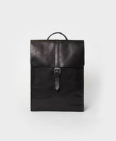 Lederrucksack Rucksack Rindsleder Park in Schwarz