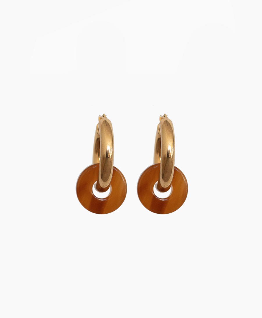 Runde Anhänger für Creolen aus Acetat - Caramel - Clomes - clomes