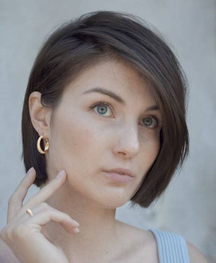 SAVOY Midi Hoops - Ohrringe vergoldet - V Design Lab - clomes