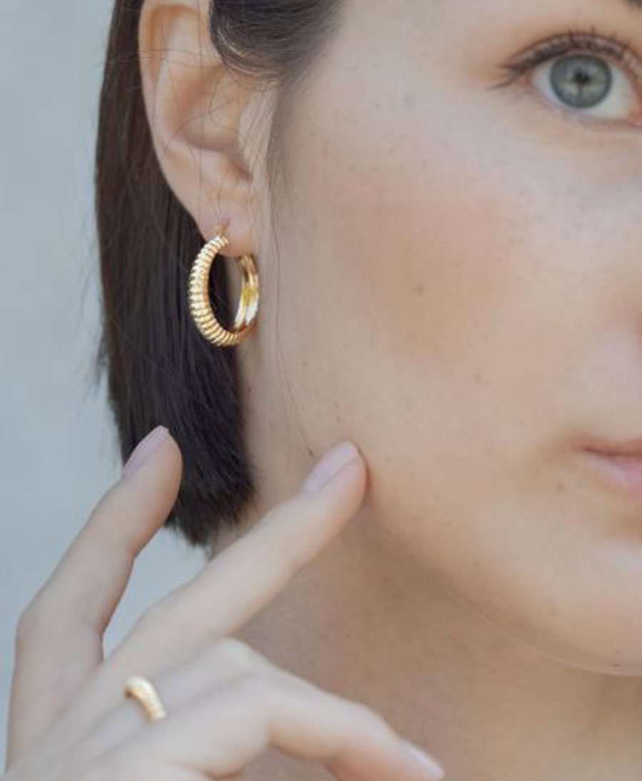 SAVOY Midi Hoops - Ohrringe vergoldet - V Design Lab - clomes