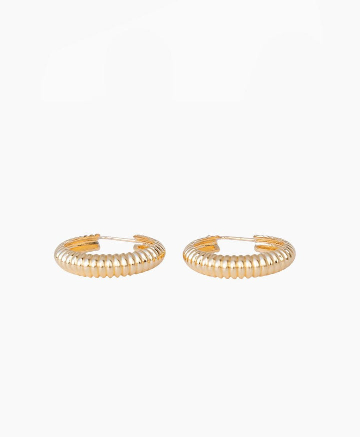 SAVOY Midi Hoops - Ohrringe vergoldet - V Design Lab - clomes
