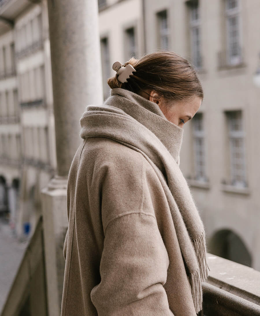 Schal / Halstuch aus Kaschmir - beige / sand - Oats & Rice - clomes