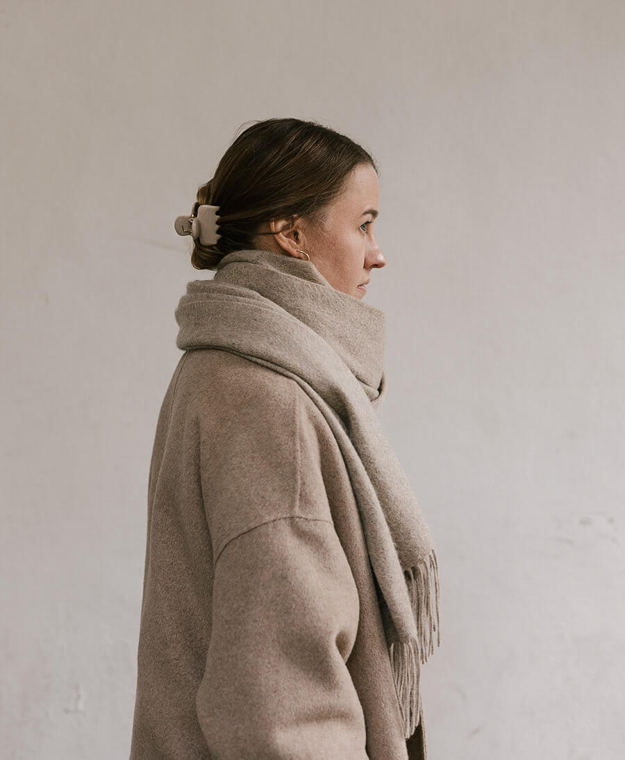 Schal / Halstuch aus Kaschmir - beige / sand - Oats & Rice - clomes