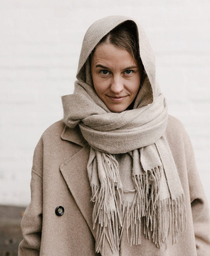 Schal / Halstuch aus Kaschmir - beige / sand - Oats & Rice - clomes
