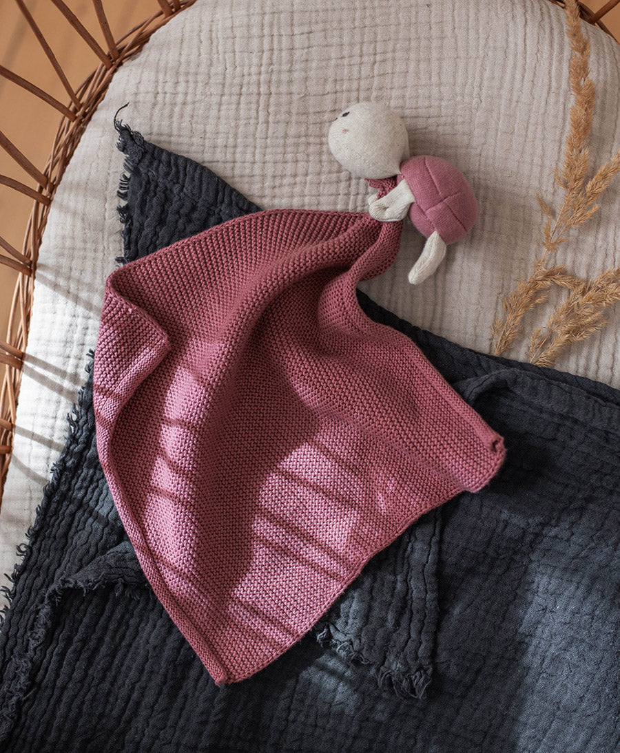 Nuschi / Kuscheltuch - Schildkröte - Altrosa