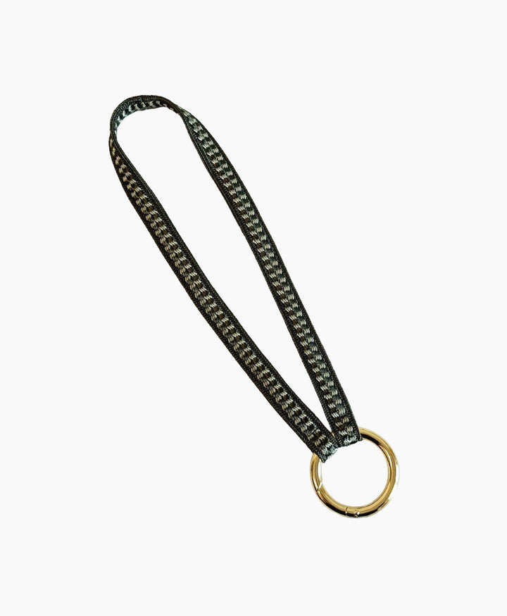 Kurzes Schlüsselband "Zahra Mini" mit vergoldetem Karabiner - Artichoke