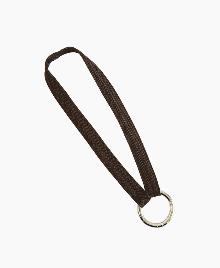 Kurzes Schlüsselband "Zahra Mini" mit silbrigem Karabiner - Mocca
