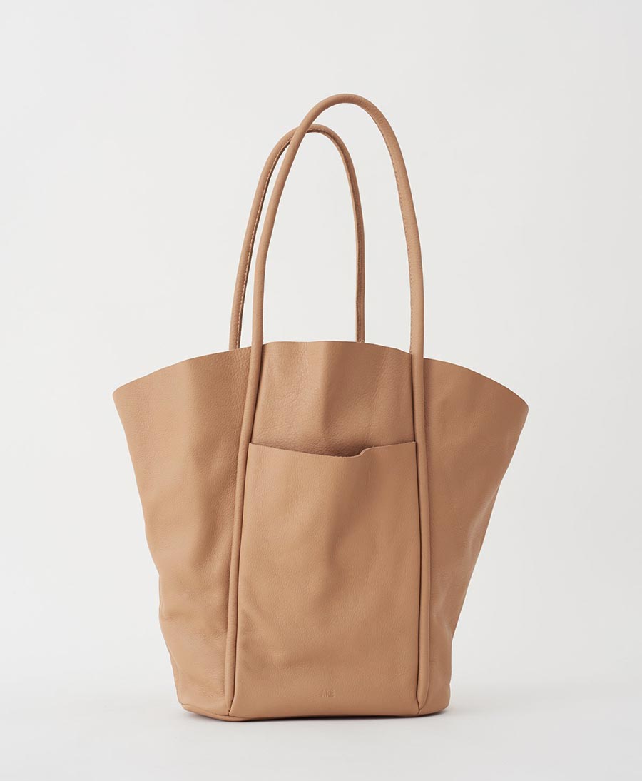 Schultertasche FAN - Leder, hellbraun - Are Studio - clomes