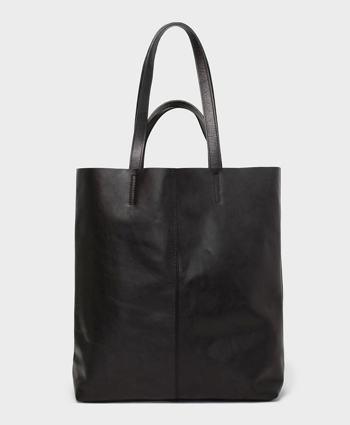 Schultertasche / Tragetasche Tote Bag aus schwarzem Leder - PARK - clomes