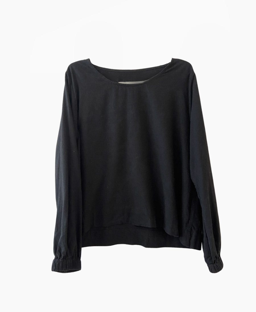 Schwarzes Langarmtop aus Bourette - Secondhand - Jamie & the Jones - clomes
