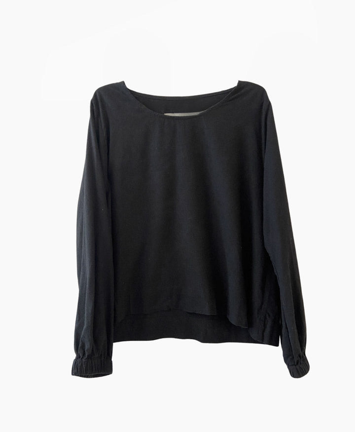 Schwarzes Langarmtop aus Bourette - Secondhand - Jamie & the Jones - clomes