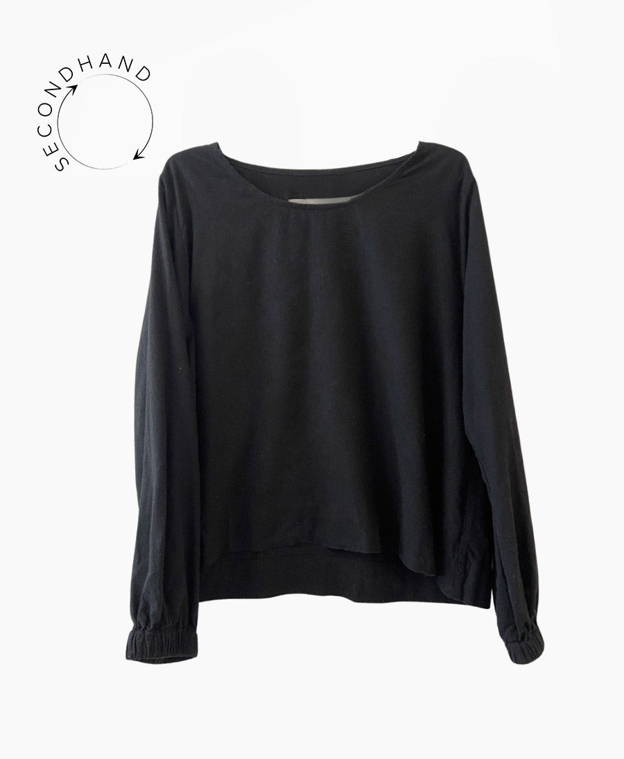 Schwarzes Langarmtop aus Bourette - Secondhand - Jamie & the Jones - clomes