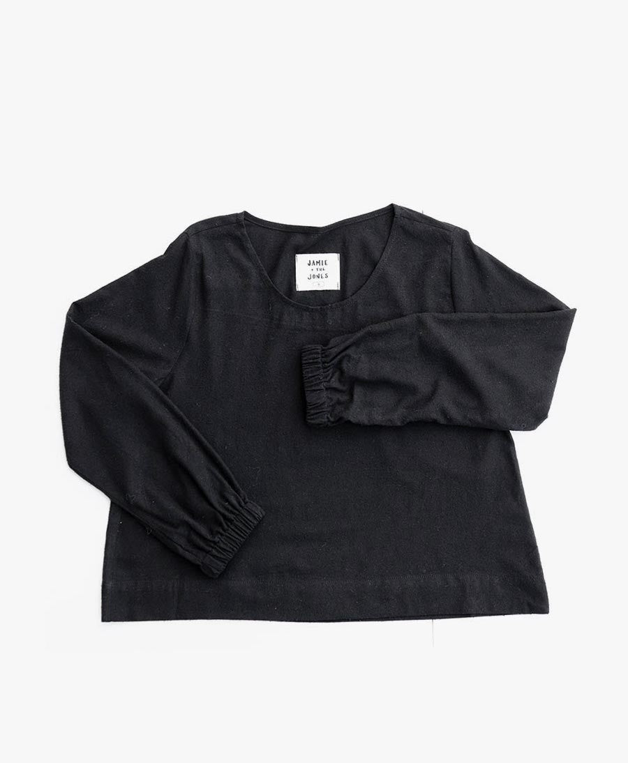 Schwarzes Langarmtop aus Bourette - Secondhand - Jamie & the Jones - clomes