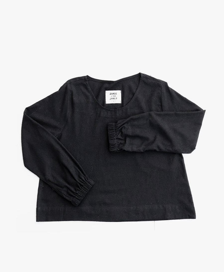 Schwarzes Langarmtop aus Bourette - Secondhand - Jamie & the Jones - clomes
