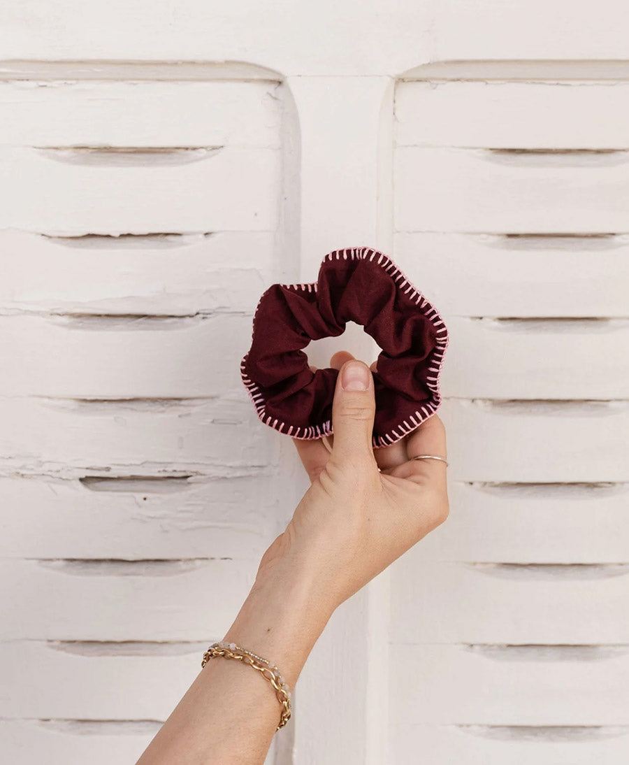 Medina Scrunchie aus Baumwolle  - Bordeaux Hbik