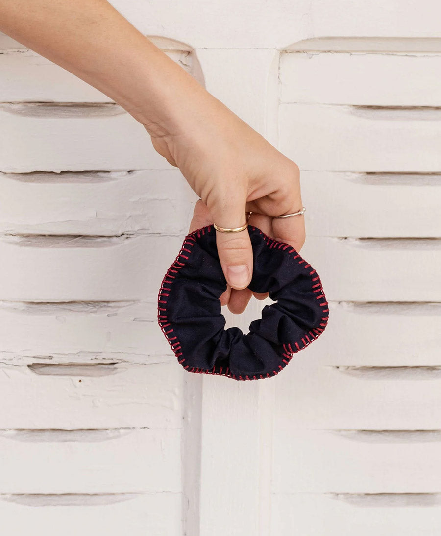 Medina Scrunchie aus Baumwolle  - Dunkelblau Hbik
