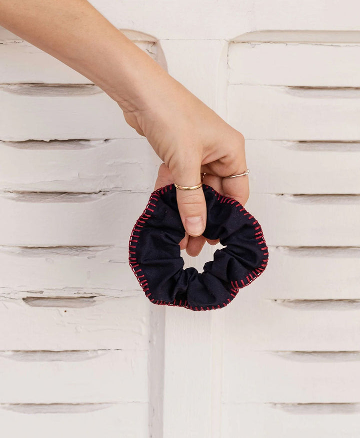 Medina Scrunchie aus Baumwolle  - Dunkelblau Hbik
