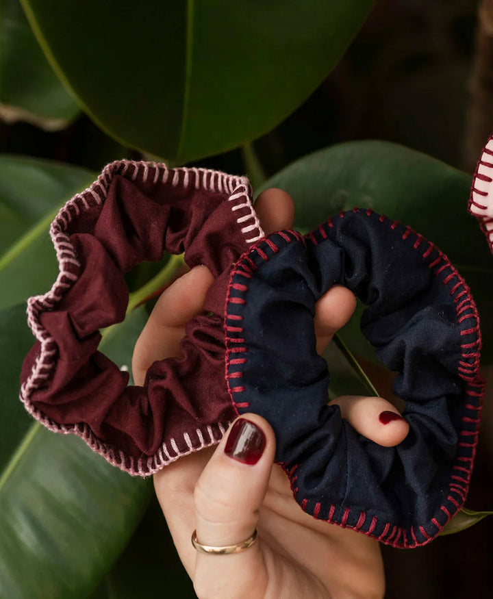 Medina Scrunchie aus Baumwolle  - Bordeaux Hbik