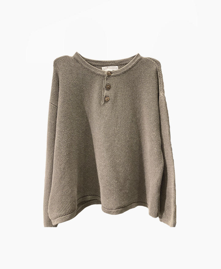 Seed Stitch Henley aus Pima - Baumwolle und Baby - Alpakawolle von BARE KNITWEAR - Secondhand - BARE Knitwear - clomes