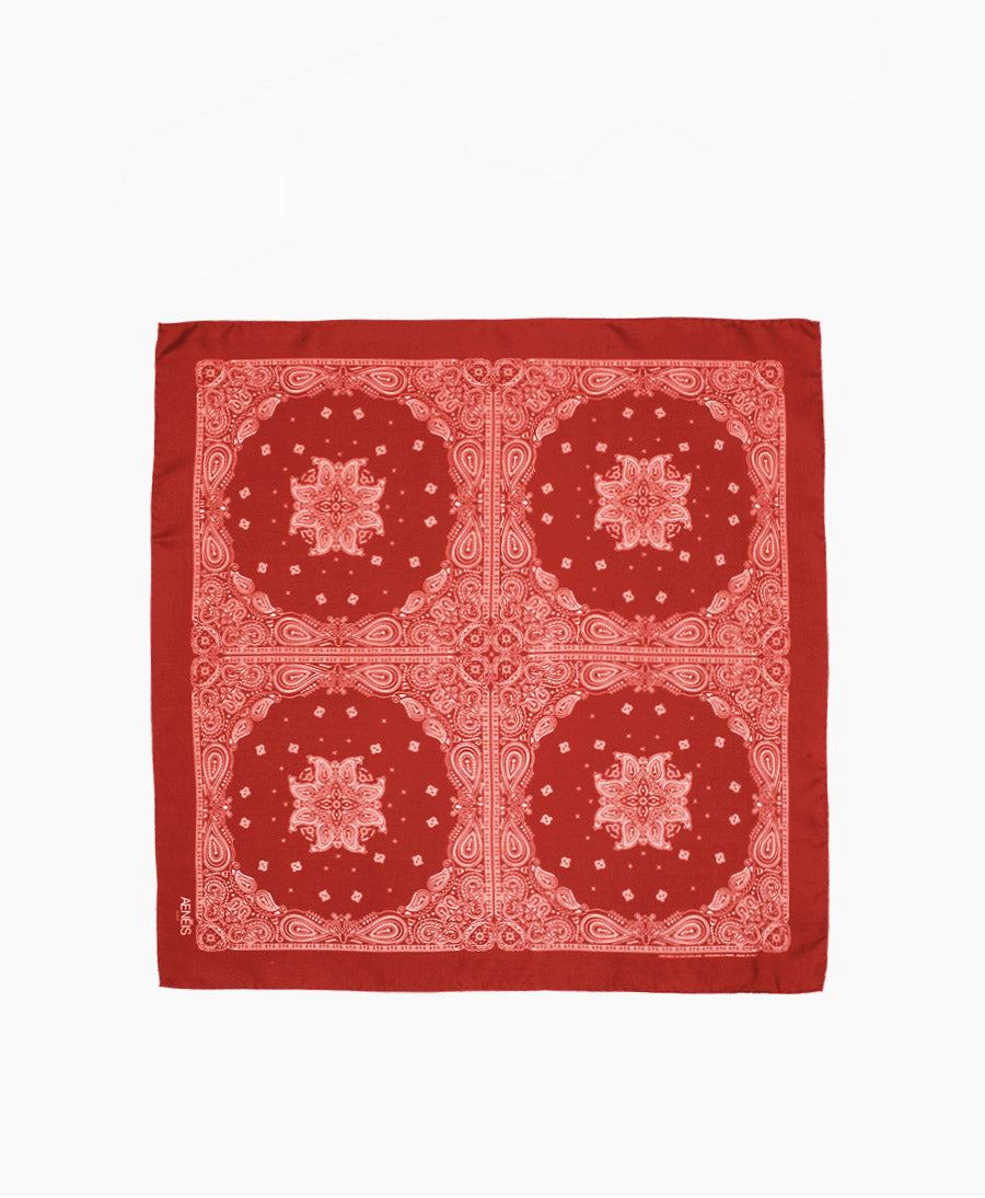 Seiden-Foulard "Minimal Bandana Silk Scarf" - Rot