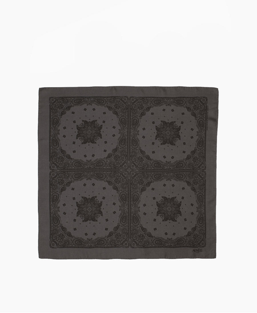 Seiden-Foulard "Minimal Bandana Silk Scarf" - Anthrazit
