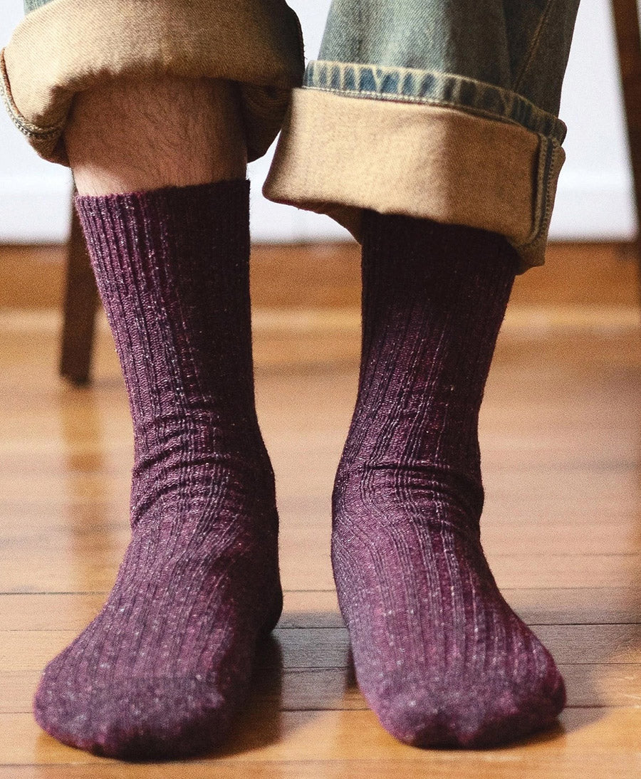 Socken Seide & Wolle - Burgunderrot