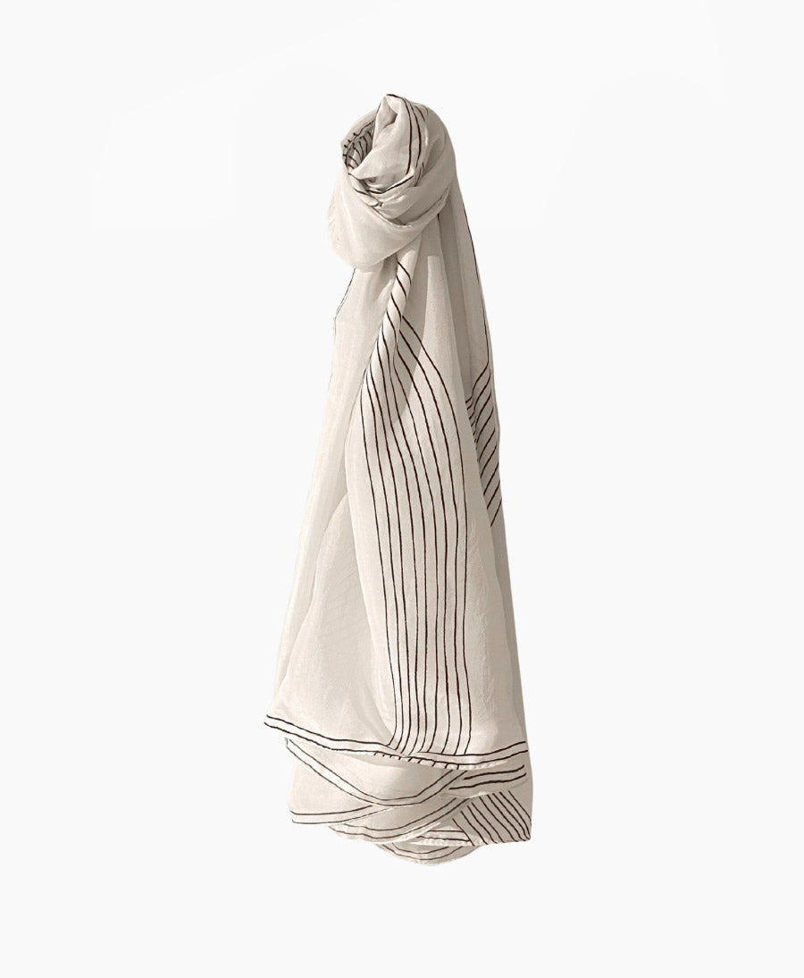 Grosses Tuch RONJA aus Seide (Peace Silk) - Kreide