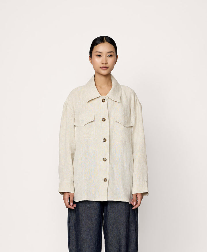 Jacke Pocket Shacket - Natur
