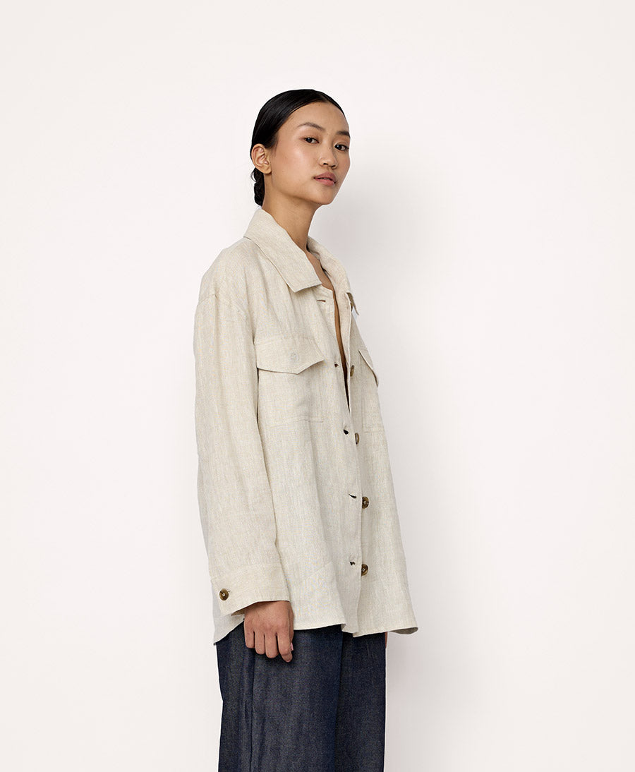 Jacke Pocket Shacket - Natur