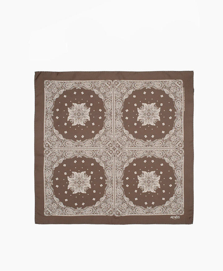 Seiden-Foulard "Minimal Bandana Silk Scarf" - Shiitake