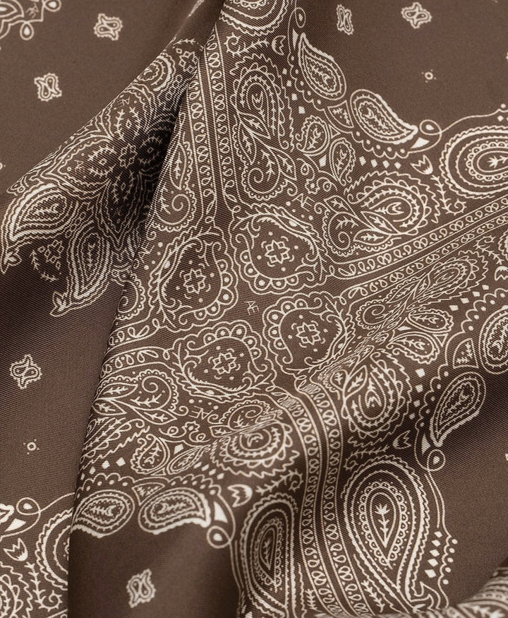 Seiden-Foulard "Minimal Bandana Silk Scarf" - Shiitake